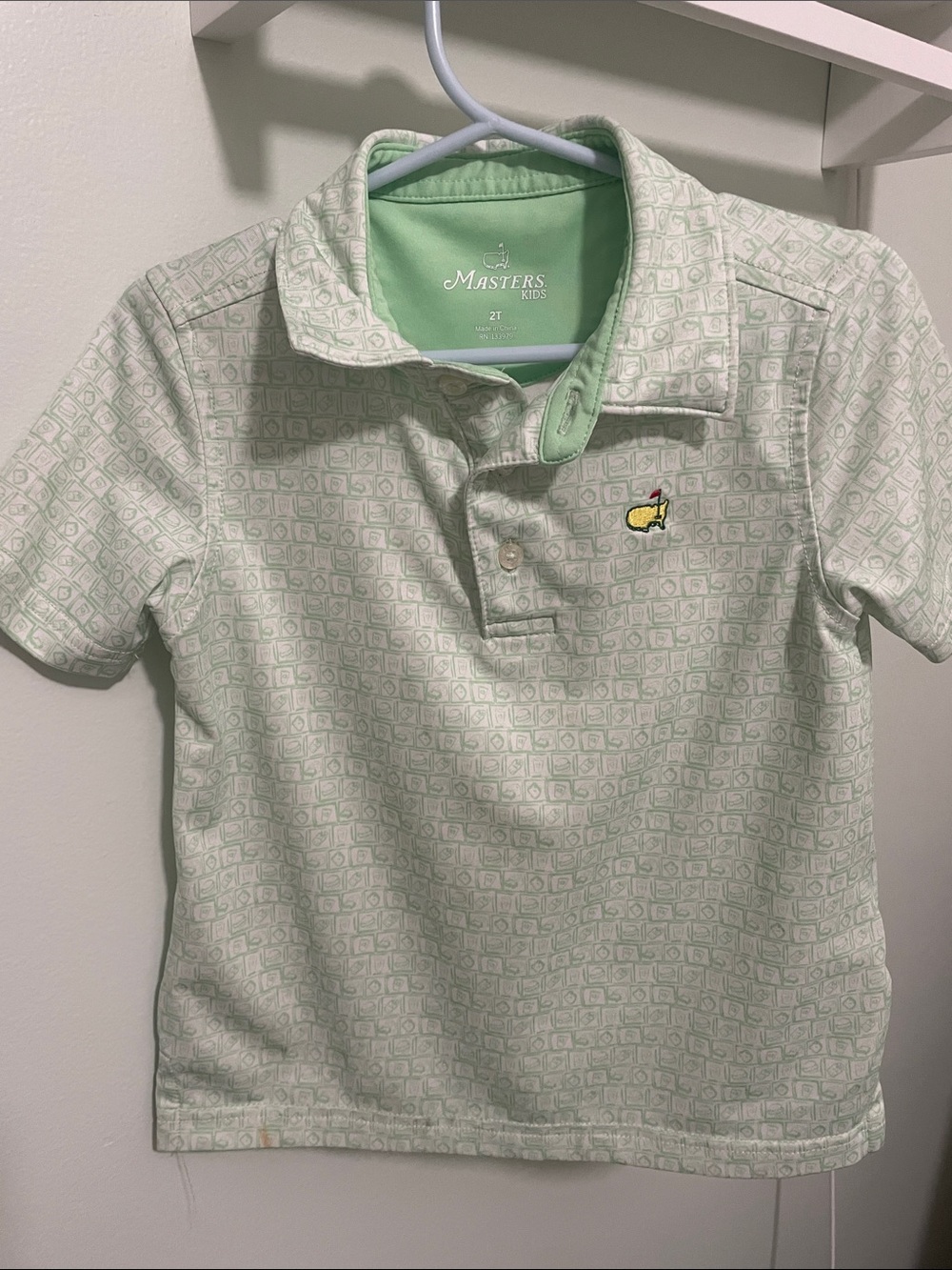 Masters Kids Light Green Polo with Yellow Embroidered Logo